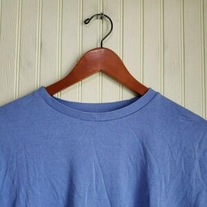Zara Shirt Mens Medium Blue Solid Crewneck Basic Tee Made In Portugal Jersey
